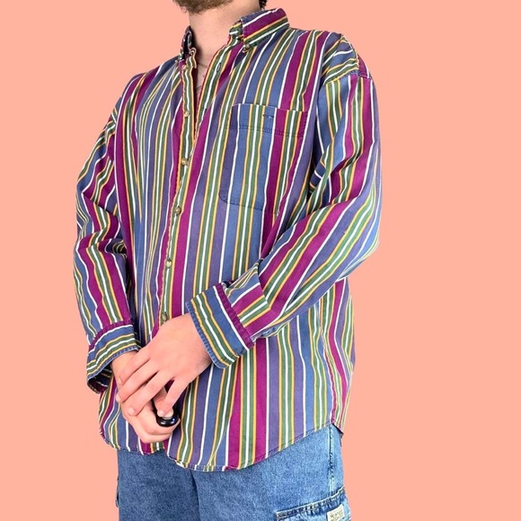 Vintage Striped button up shirt - Picture 3 of 4